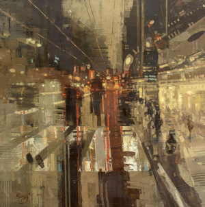 Painting, City landscape - Urban Jungles. Vol. 2. Evening lights of Moscow