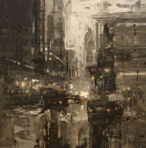 Painting, City landscape - Mini UJ - 1. Lesnaya Street