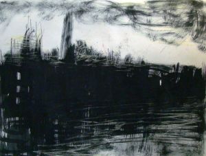 Graphics, City landscape - Embankment in the evening