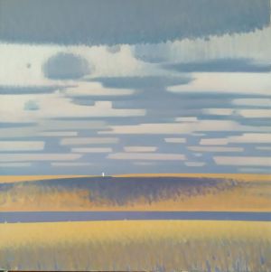 Painting, Landscape - On the Volga. Clouds