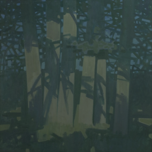Painting, Landscape - The oaks. Moonlit night
