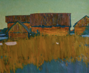 Painting, Landscape - Spring in the village