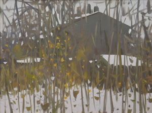Painting, Oil - The courtyard. The first snow