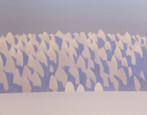 Painting, Landscape - The forest. Frost