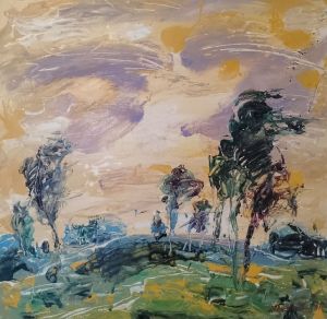 Painting, Expressionism - «Windy morning»